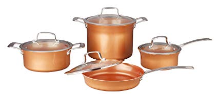 CONCORD 8 Piece Ceramic Coated -Copper- Cookware 2017 BESTSELLER (Induction Compatible)