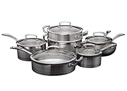 Shaffer-Berry 12 Piece Stainless Steel Cookware Set with Steamer