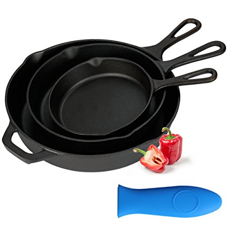 Kookantage Cast Iron Skillet Pre-Seasoned Pan Cookware 10