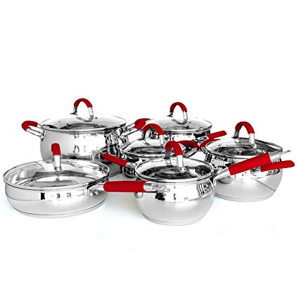 Gofortun Cookware Set,Kitchen Set,12 Pcs Stainless Steel