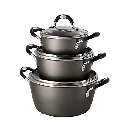 Tramontina 6-Piece Stackable Cookware Set, Pewter