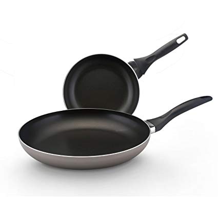 Farberware Dishwasher Safe Nonstick Aluminum 8-Inch and 10-Inch Twin PackSkillet Set, Champagne
