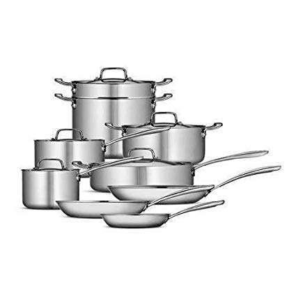 14-Piece Tri-Ply Clad Cookware Set, Stainless Steel - Tramontina