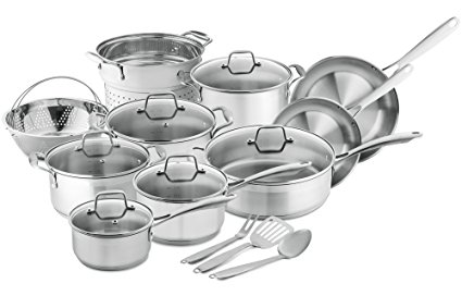 Chef’s Star 17-Piece Pots & Pans Stainless Steel - 17 Piece Professional Grade Pots & Pans Set - Non Stick Induction Ready Cookware Set w/Impact Bonded Technology – Toxin Free, Dishwasher Safe