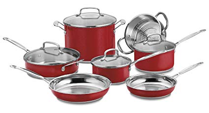 Cuisinart CSS-11MRA 11 Piece Chef's Classic Stainless Color Series Set, Red