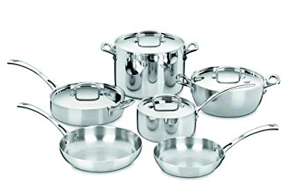Cuisinart FCT-10 French Classic Tri-Ply Stainless 10-Piece Cookware Set