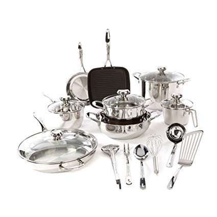 Wolfgang Puck Cookware Set WP19PC2017 Bistro Elite 19-piece Stainless Steel