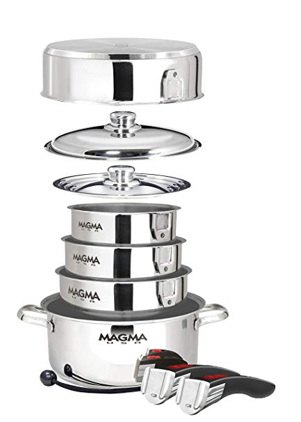 Magma Products, A10-366 Gourmet Nesting 10-Piece Stainless Steel Cookware Set