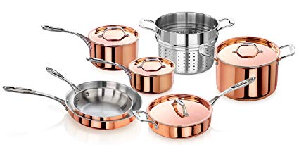 Artaste 56747 Rain Tri-Ply Copper Clad Induction Ready Cookware Set, 11-Piece