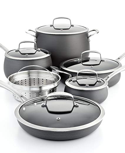 11 Piece Quality Home Cookware Set By Belgique | Non-Stick Hard Anodized Aluminum | High End Non-Stick Cookware For Great Home Cooking