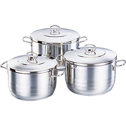 Korkmaz Astra Stainless Steel Capsulated Cookware Set With Stainless Steel Lid - 6 Piece