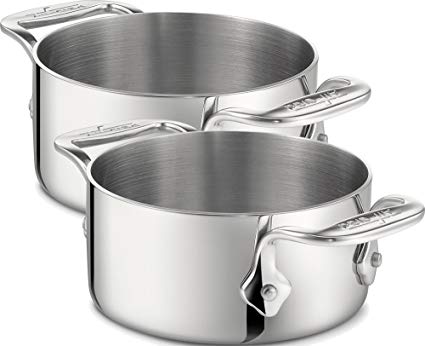 All-Clad 59914 Stainless Steel Dishwasher Safe 0.5-Quart Soup/Souffle Ramekins Cookware Set, 2-Piece, Silver