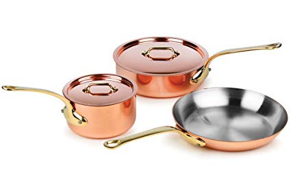 Mauviel M'heritage M250B 5-piece 2.5mm Copper Cookware Set with Bronze Handles