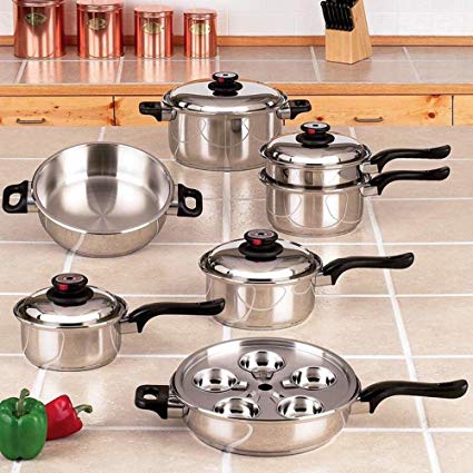 Worlds Finest 7-ply Steam Control Stainless Steel Cookware Set