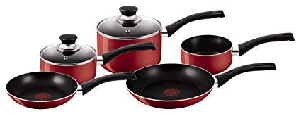 Tefal- Bistro 5-piece Cookware Set, Red