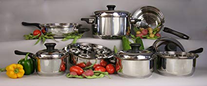 Vapo-Seal 7 Ply T304 17 pc Stainless Steel Cookware Set
