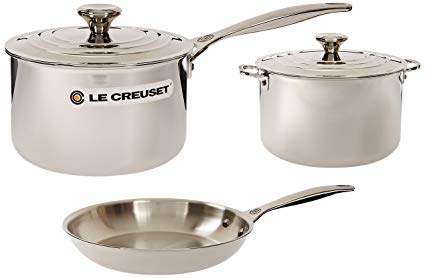 Le Creuset 5-Piece Tri-Ply Stainless Steel Cookware Set